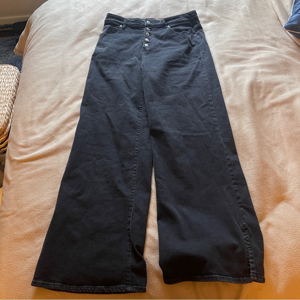 high rise wide leg jeans